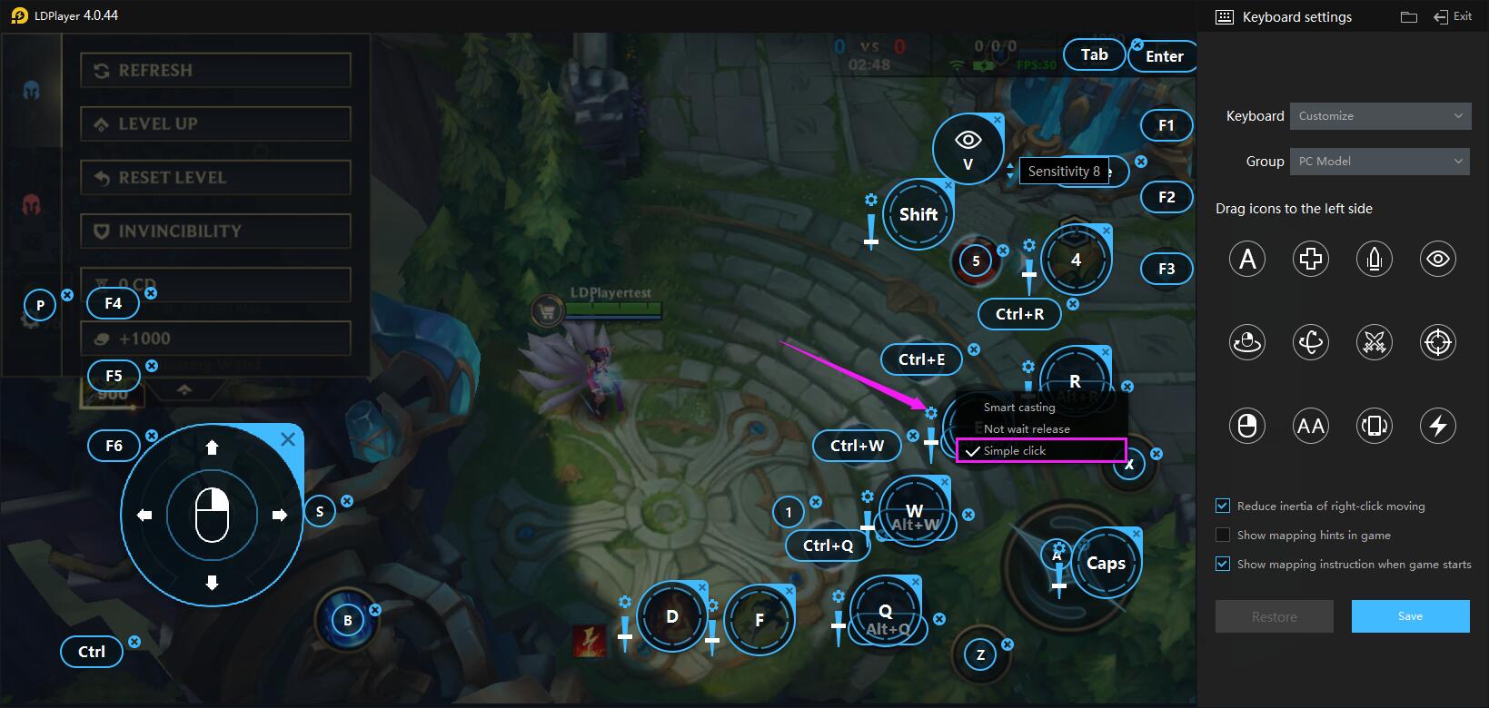 A detailed introduction to key mapping of League of Legends Wild Rift